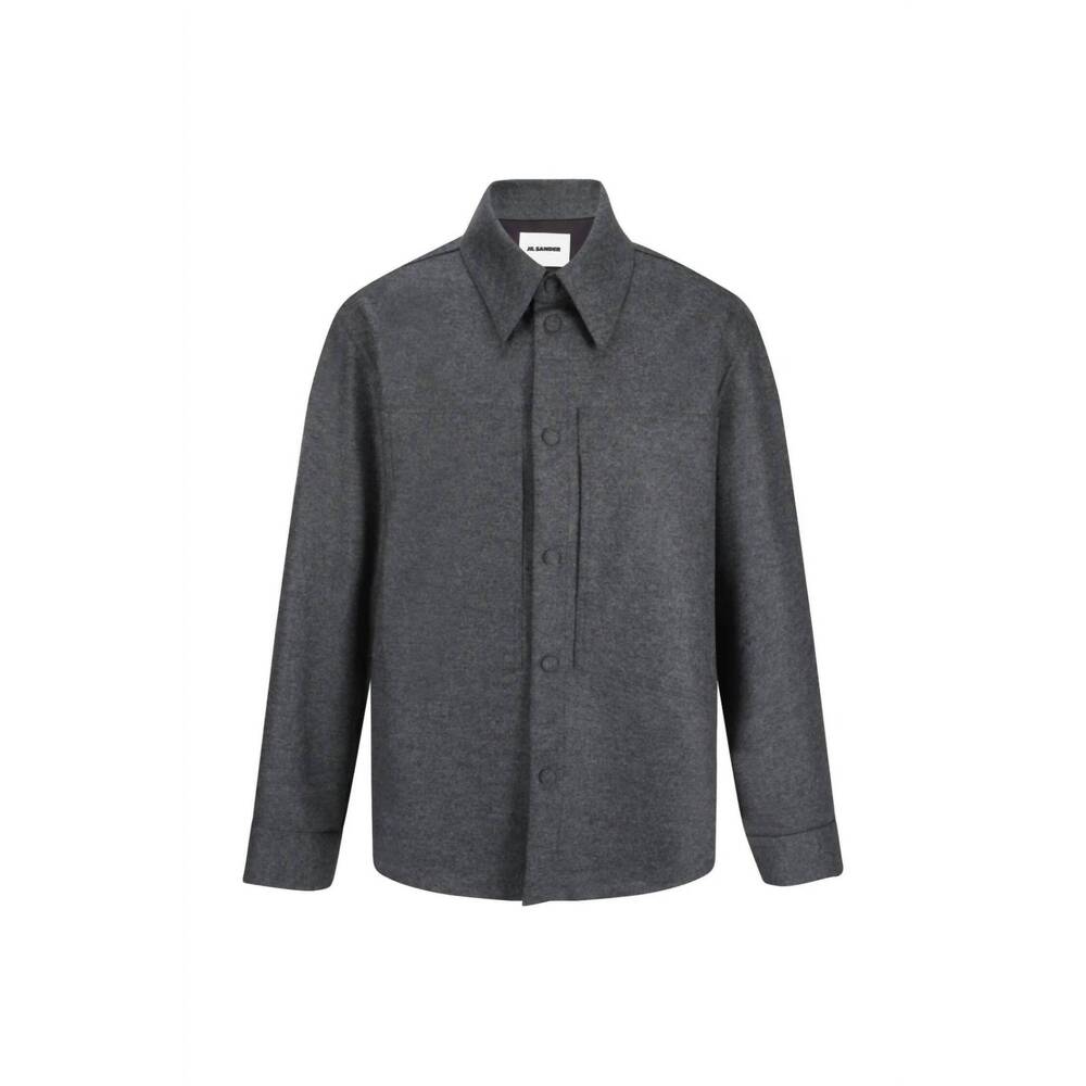 NEW JIL SANDER men's long sleeve shirt in ash grey